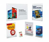 Рамка под печатную продукцию с наклонными держателями  - Каталог POS материалов